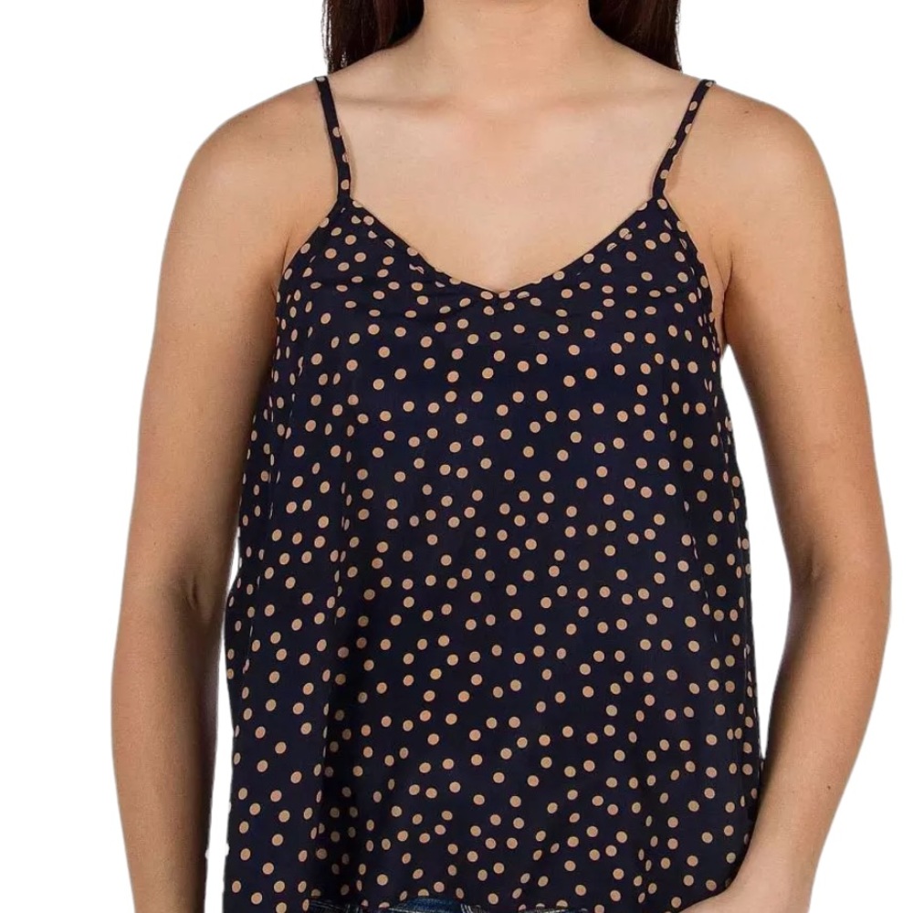 Daytrip Blue & Tan Sleeveless Top Size M
